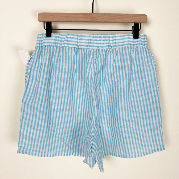 New Linen European High Rise Shorts Casual Summer Elastic Waisted Made In Italy - Picture 11 of 12